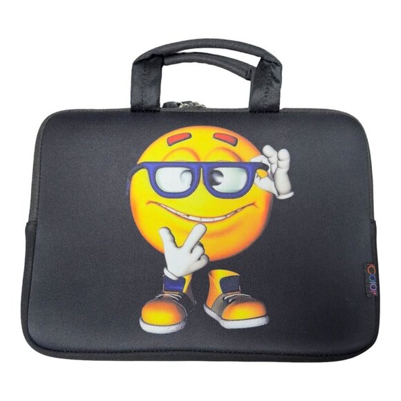iColor Laptop Neoprene Handle Bag Computer Tablet Protect Case School Emoji Face - Picture 2 of 12